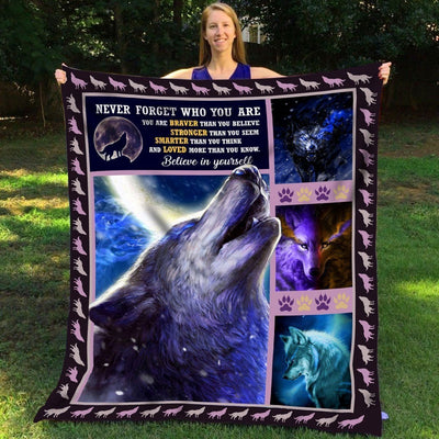 Howling Wolf Quote Native American Soft Fleece Blanket Gift