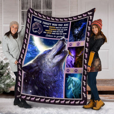 Howling Wolf Quote Native American Soft Fleece Blanket Gift