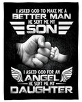 God Sent Me My Son And Daughter Fleece Blanket