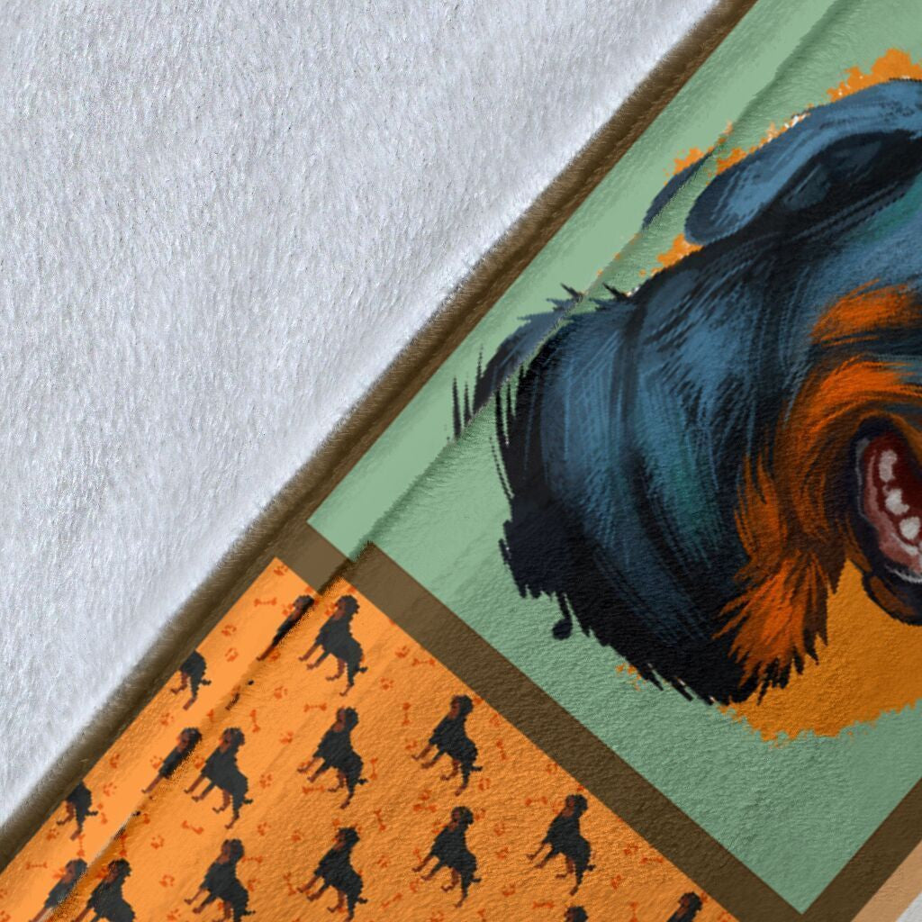 First Thing I See Every Morning Rottweiler Dog Fleece Blanket