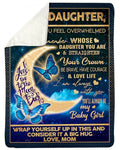 Mom To Daughter Remember Whose Daughter You Are Fleece Blanket Sherpa Blanket