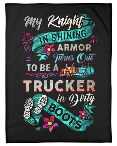 Trucker's Lady Quote Fleece Blanket