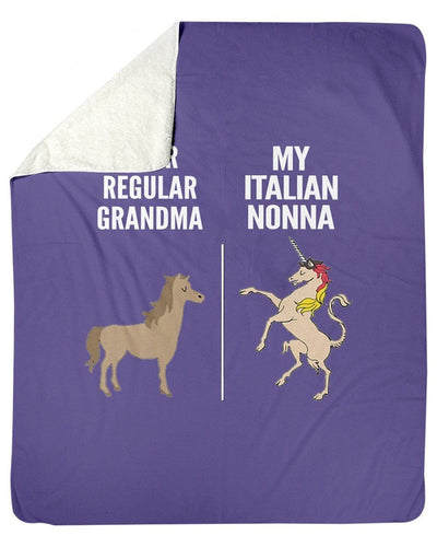 Difference Between Your Regular Grandma And My Italian Nonna Trending Fleece Blanket