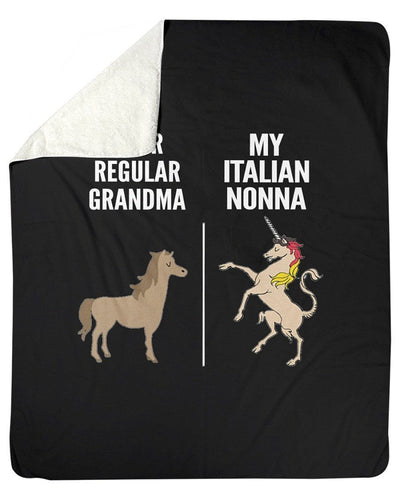 Difference Between Your Regular Grandma And My Italian Nonna Trending Fleece Blanket