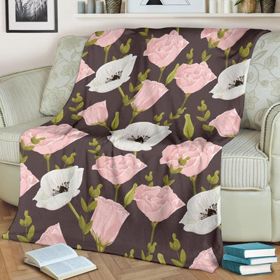 Anemone Pattern Print Design Vintage Fleece Blanket