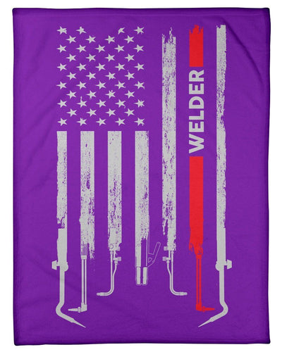 Welder Usa Flag Cool Fleece Blanket