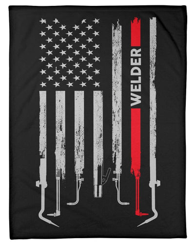 Welder Usa Flag Cool Fleece Blanket