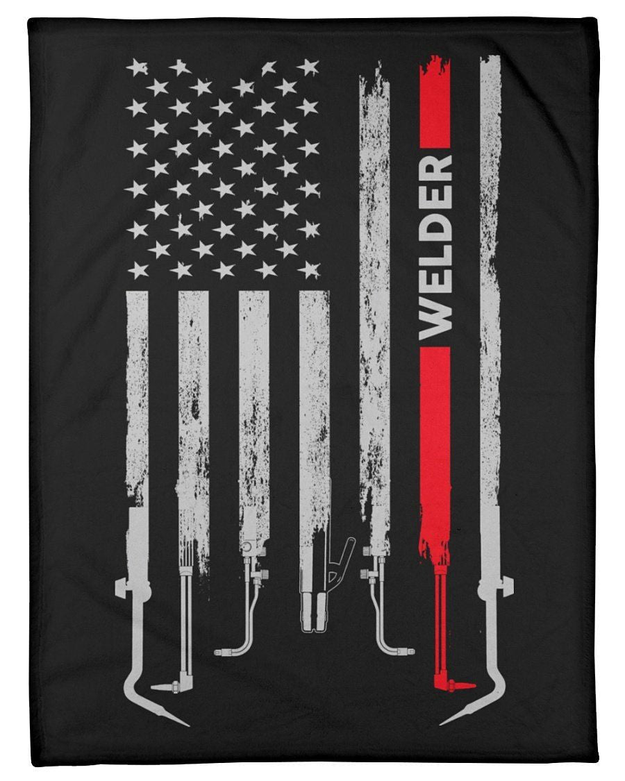 Welder Usa Flag Cool Fleece Blanket