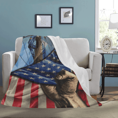 Lineman American Usa Flag Printed Fleece Blanket