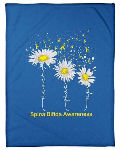 Spina Bifida Awareness Daisy Flowers Fleece Blanket
