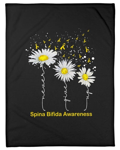 Spina Bifida Awareness Daisy Flowers Fleece Blanket