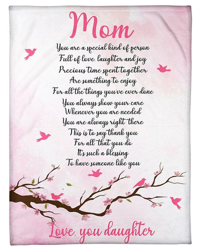 You're A Special Kind Of Person Daughter Pink Hummingbird Fleece Blanket Fleece Blanket