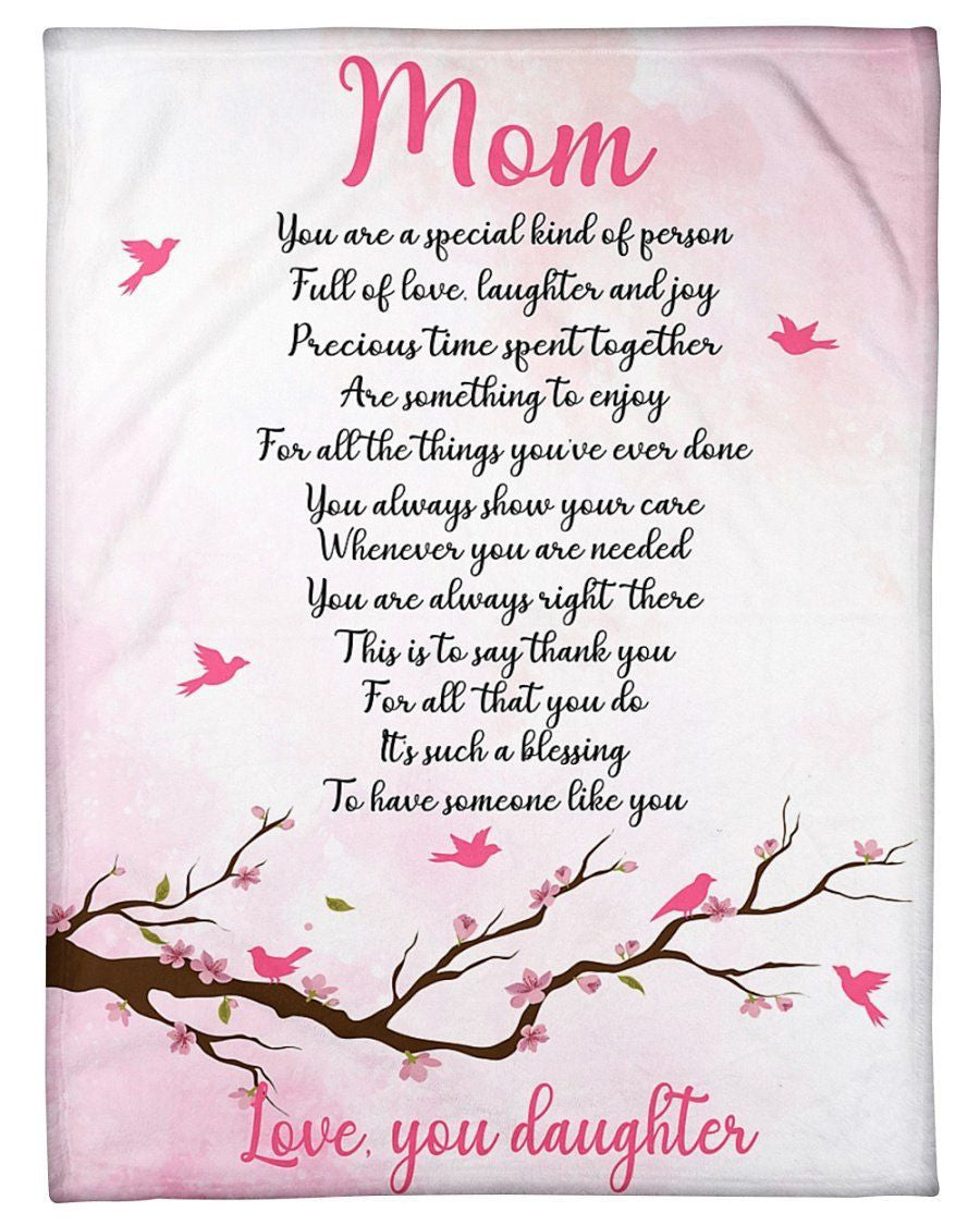 You're A Special Kind Of Person Daughter Pink Hummingbird Fleece Blanket Fleece Blanket