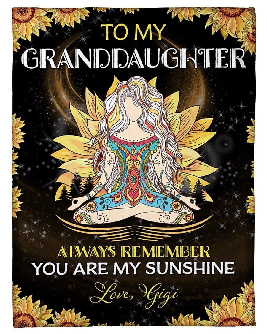 Gigi Gift To Granddaughter You Are My Sunshine Fleece Blanket Fleece Blanket