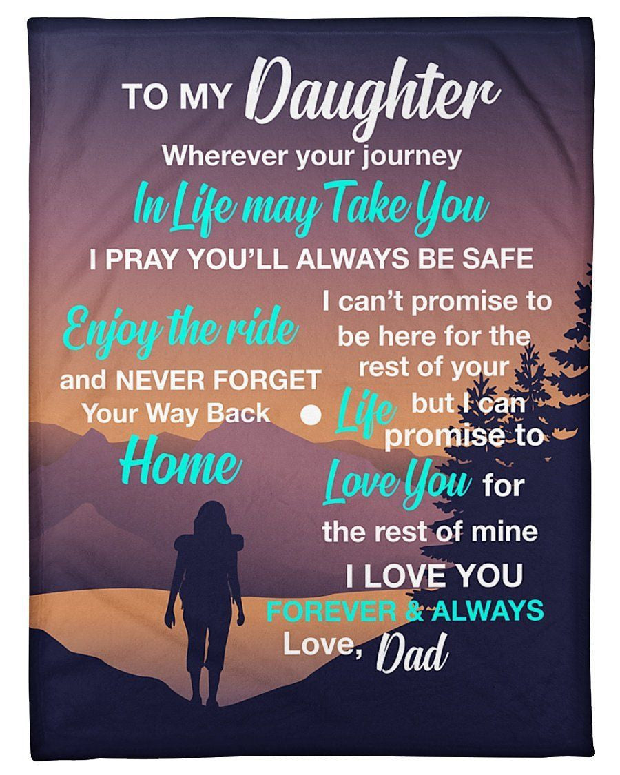I Pray You'll Always Be Safe Dad To Daughter Fleece Blanket Fleece Blanket