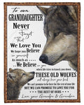 These Old Wolves Will Always Have Your Back Great Gift For Granddaughter Fleece Blanket