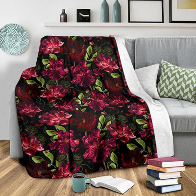 Iris Pattern Print Design Black Fleece Blanket