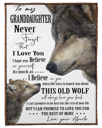 Love Message Of Abuelo To Granddaughter For Family Fleece Blanket