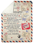 Letter From Grandma To Granddaughter Fleece Blanket I'm Proud Of You Sherpa Blanket