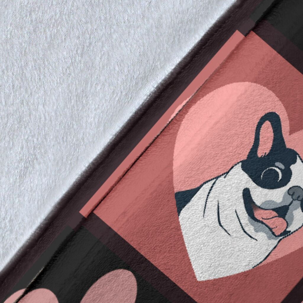 Boston Terrier Dog Mama Fleece Blanket