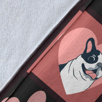 Boston Terrier Dog Mama Fleece Blanket
