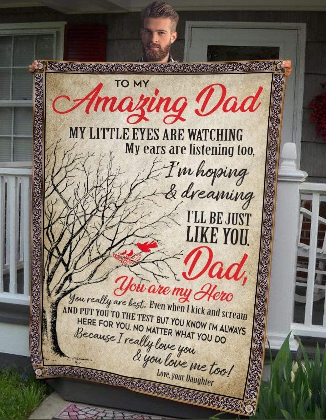 Be Just Like You Fleece Blanket Gift For Dad