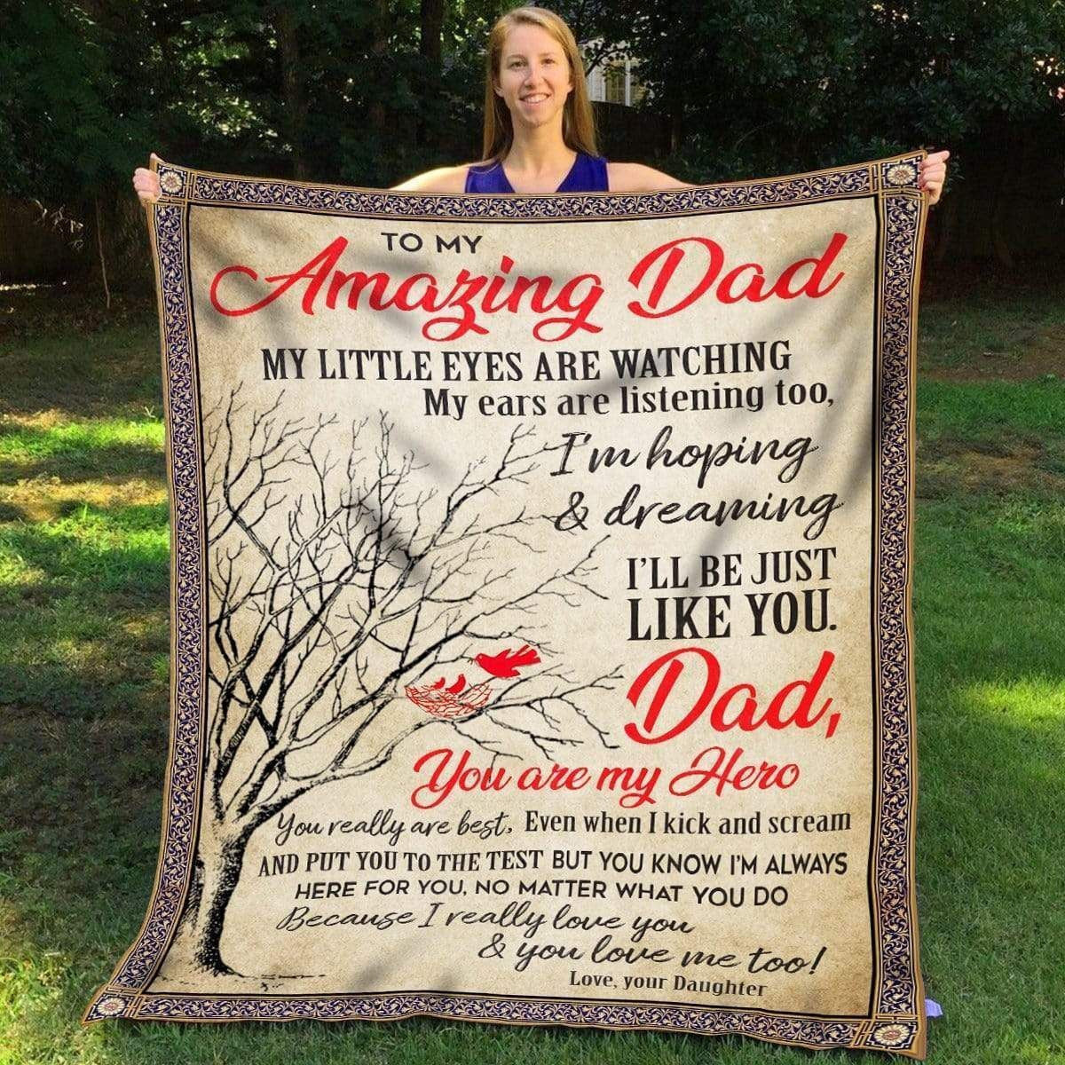 Be Just Like You Fleece Blanket Gift For Dad