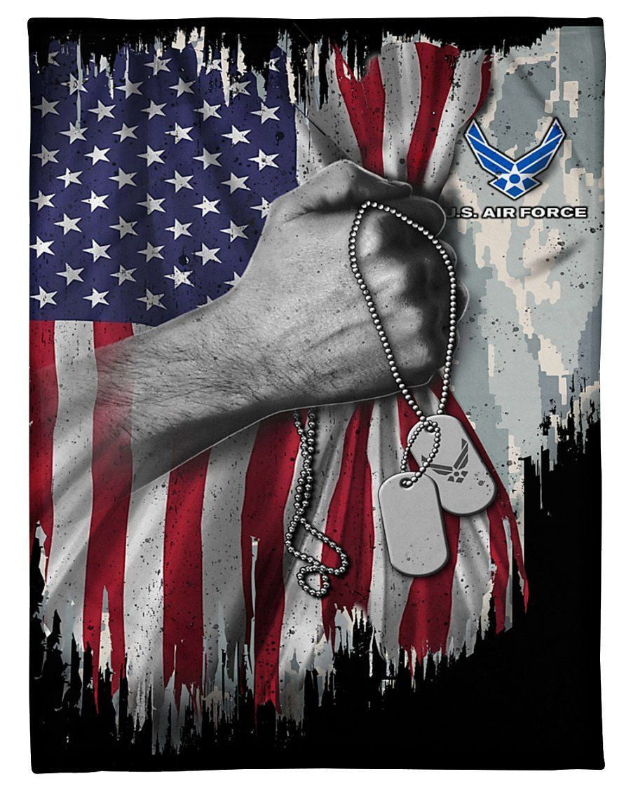 Veteran Air Force Love Country Fleece Blanket Fleece Blanket