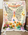 Custom Fleece Blanket - For Granddaughter From Grandma - Butterfly - My Love For You Is Forever