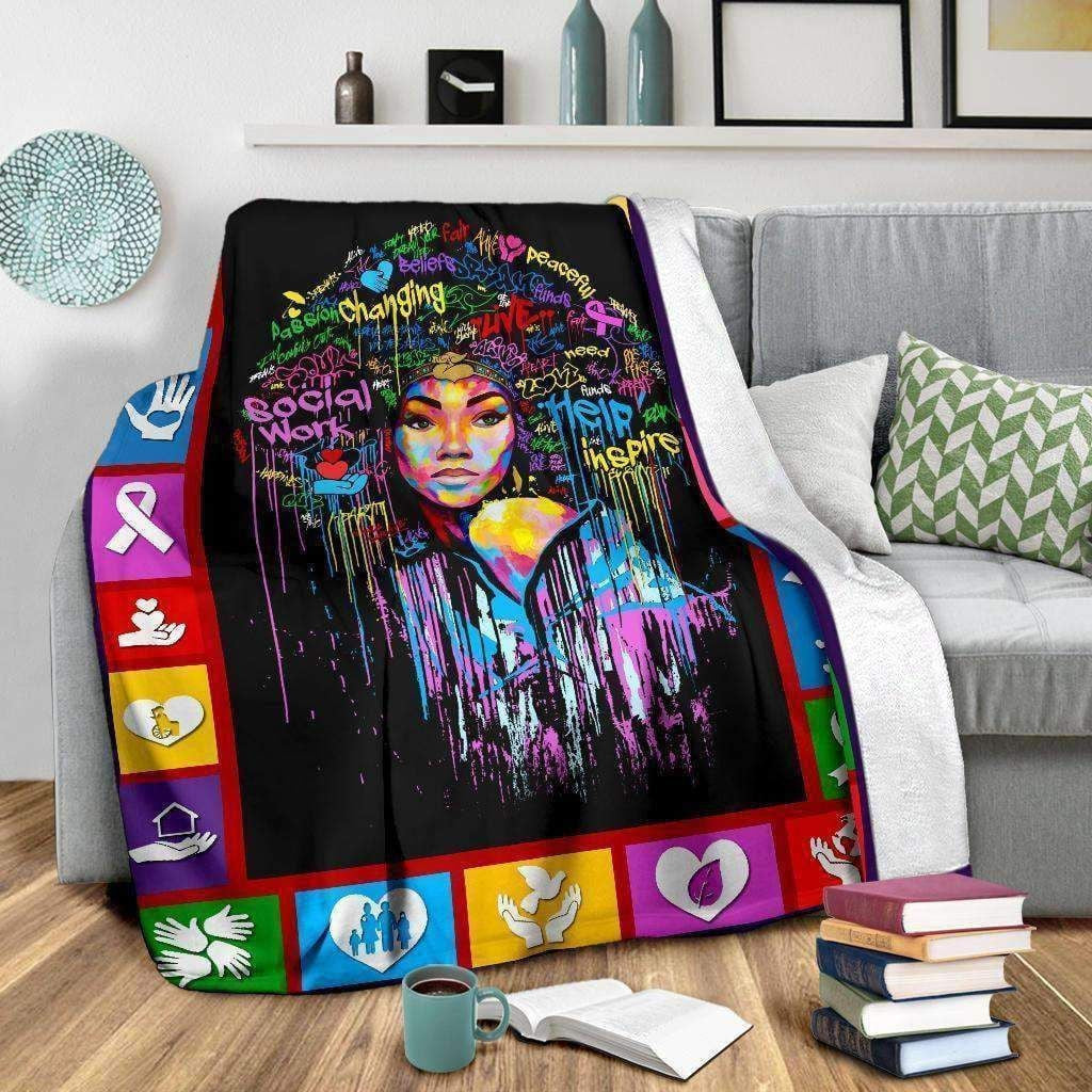 Blanket Gift For Social Worker Graphic Design