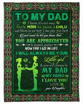 To My Dad I Know It's Not Easy I Love You Gifts Fleece Blanket