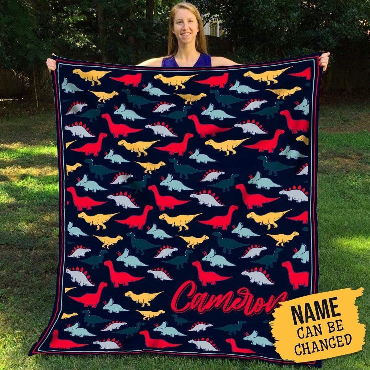Colorful Camcron Dinosaur Fleece Blanket Gift For Men