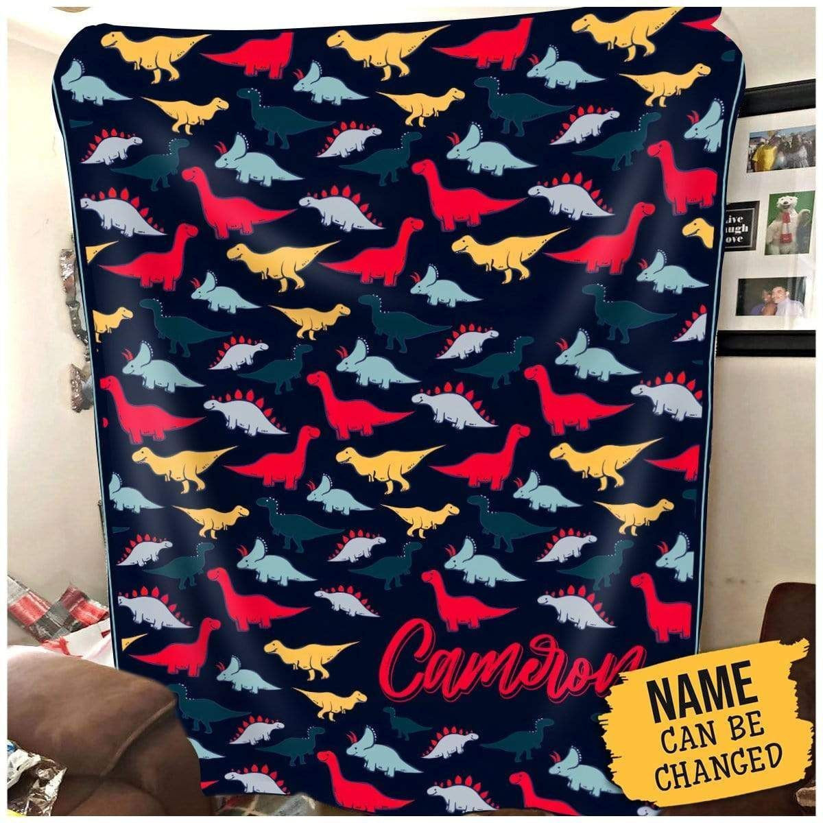 Colorful Camcron Dinosaur Fleece Blanket Gift For Men