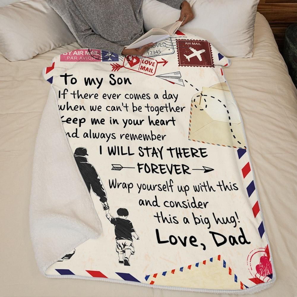Dad Gift For Son I'll Stay There Forever Arrow Fleece Blanket
