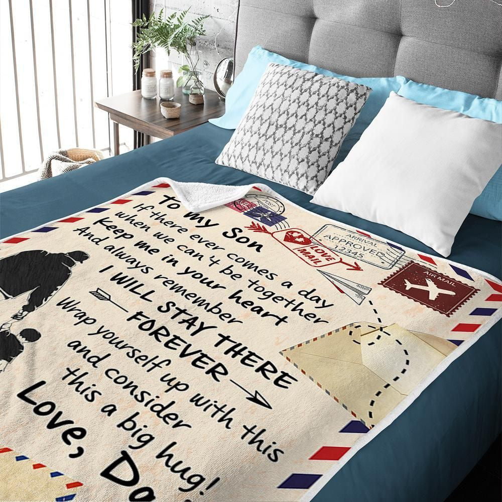 Dad Gift For Son I'll Stay There Forever Arrow Fleece Blanket