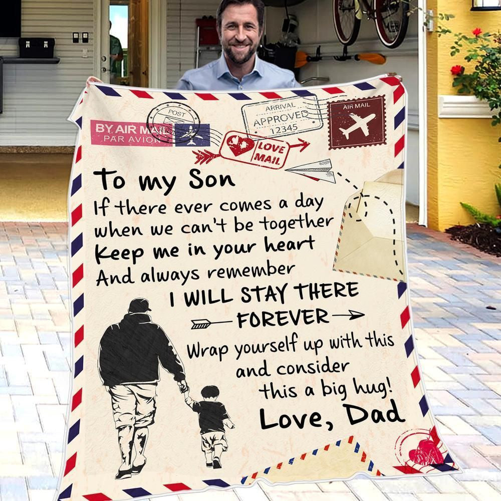 Dad Gift For Son I'll Stay There Forever Arrow Fleece Blanket