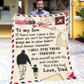 Dad Gift For Son I'll Stay There Forever Arrow Fleece Blanket