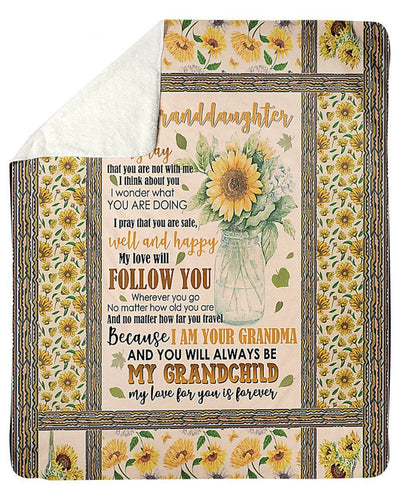 To My Granddaughter You'll Always Be My Grandchild Gifts From Grandma Fleece Blanket
