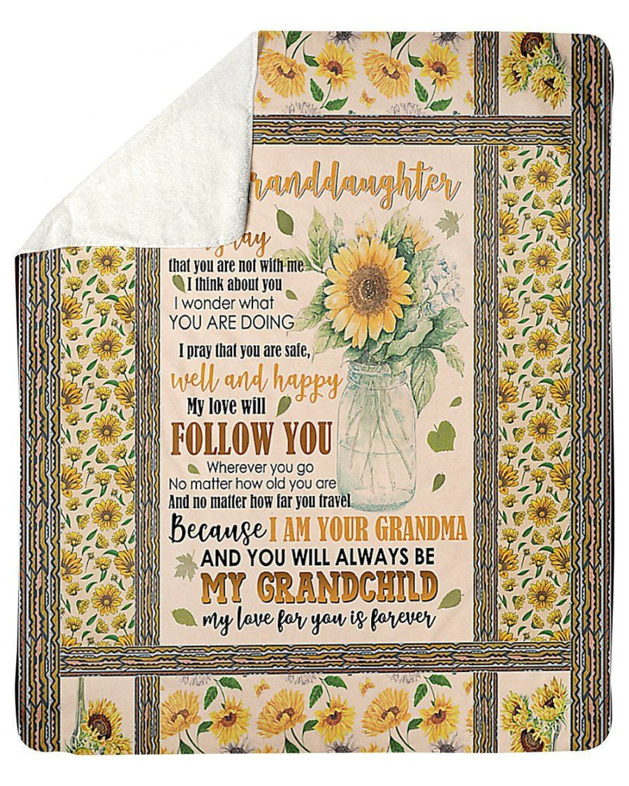 To My Granddaughter You'll Always Be My Grandchild Gifts From Grandma Fleece Blanket