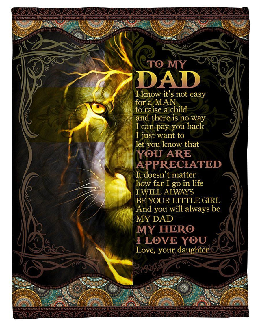 Lion Fleece Blanket Giving Dad You Are Appreciated Fleece Blanket