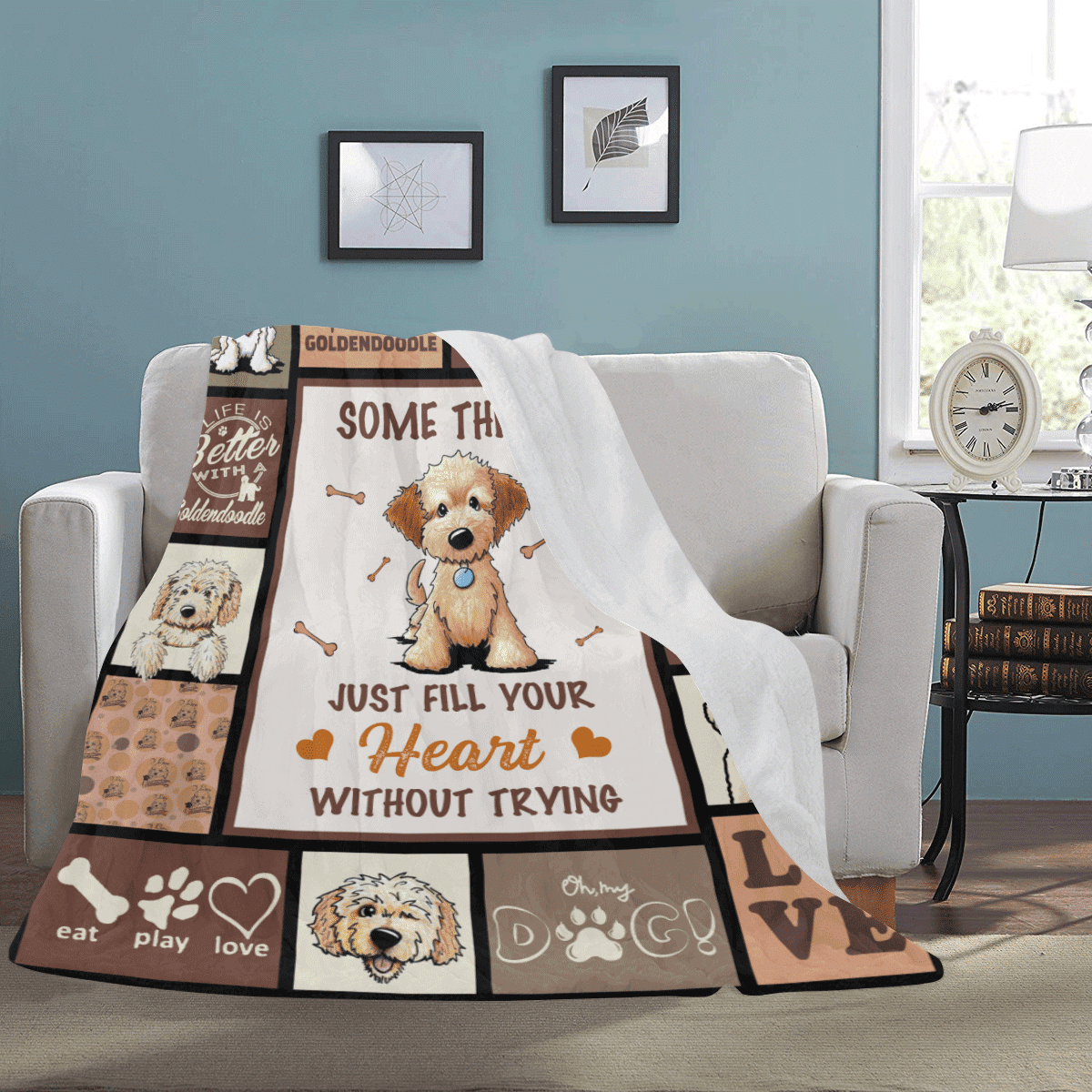 Some Things Just Fill Your Heart Goldendoodle Fleece Blanket
