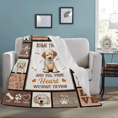 Some Things Just Fill Your Heart Goldendoodle Fleece Blanket