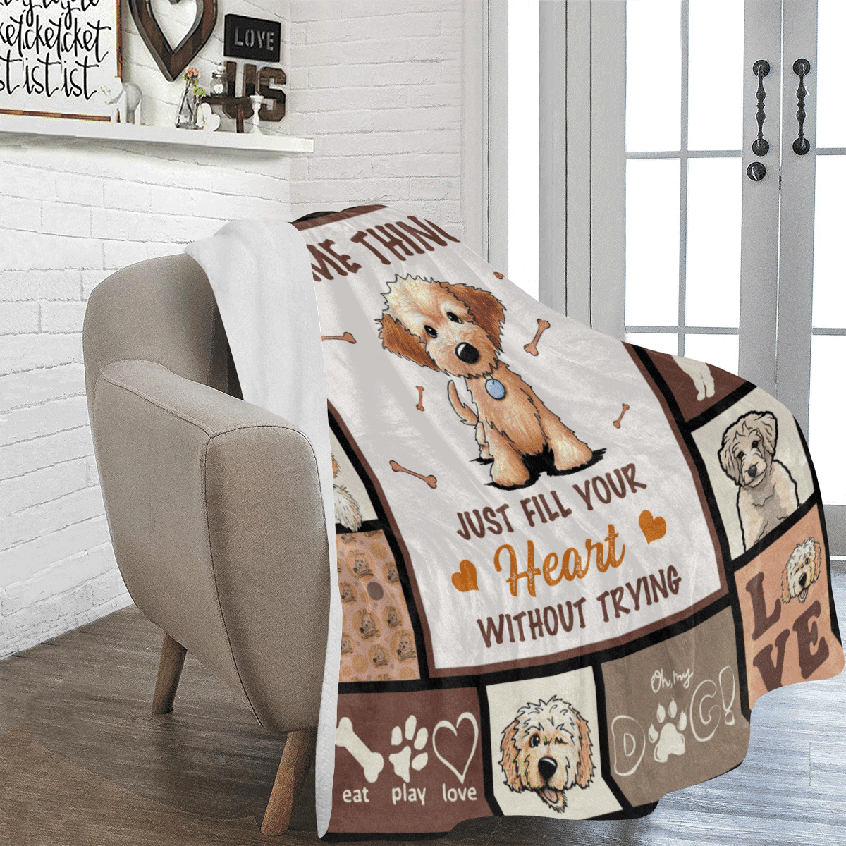 Some Things Just Fill Your Heart Goldendoodle Fleece Blanket