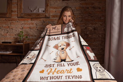 Some Things Just Fill Your Heart Goldendoodle Fleece Blanket