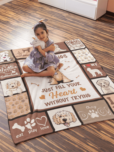 Some Things Just Fill Your Heart Goldendoodle Fleece Blanket