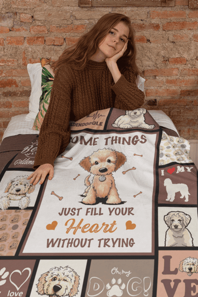 Some Things Just Fill Your Heart Goldendoodle Fleece Blanket