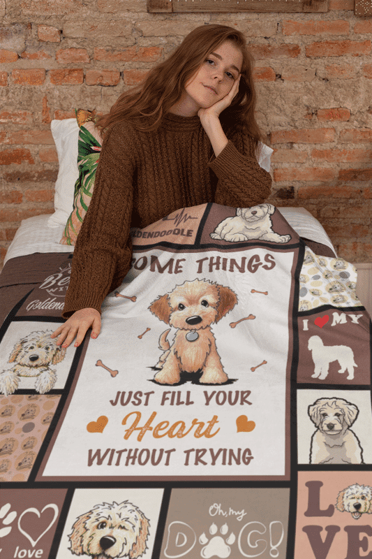 Some Things Just Fill Your Heart Goldendoodle Fleece Blanket