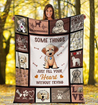 Some Things Just Fill Your Heart Goldendoodle Fleece Blanket