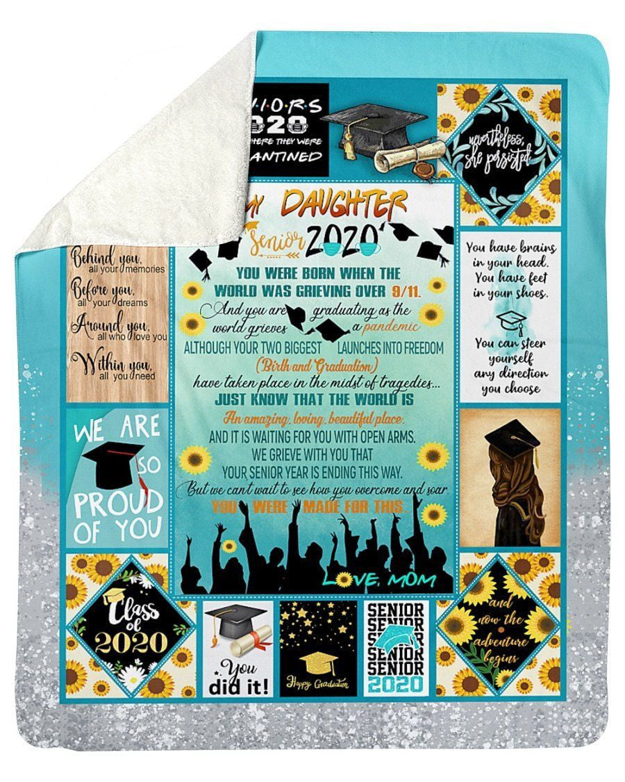 Best Wishes On Your Graduation Fleece Blanket Mama To Daughter Sherpa Blanket