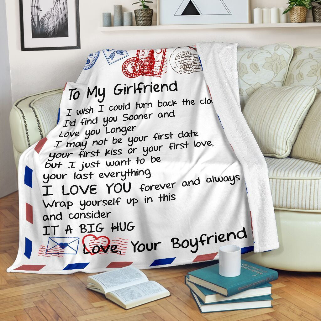 Love You Longer Boyfriend To My Girlfriend Fleece Blanket Fleece Blanket